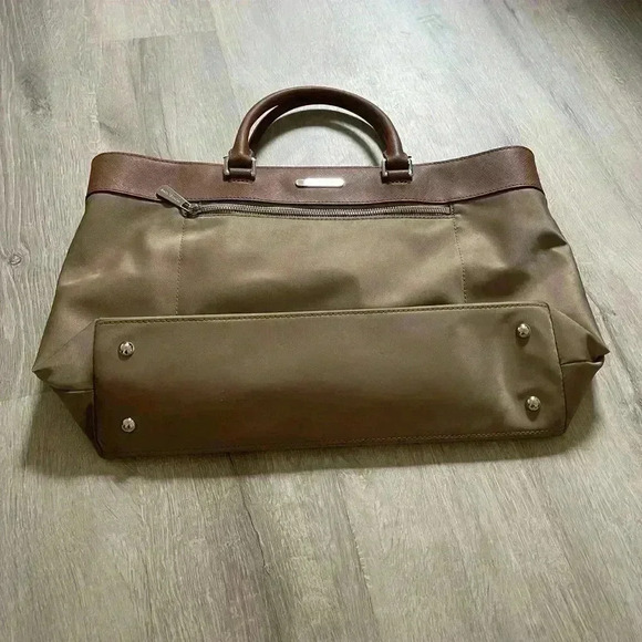 MICHAEL KORS - Large Colgate East West Leather & Nylon Satchel Brown Tote - Picture 5 of 12